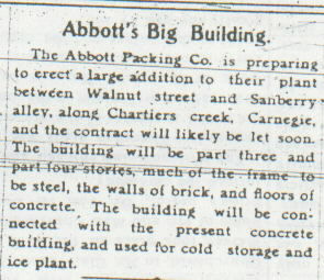 Abbott Packing Plant Expansion newspaper article