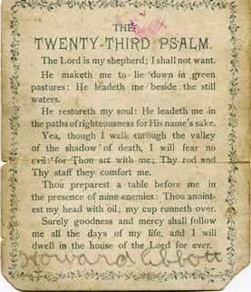 Psalm 23, Back