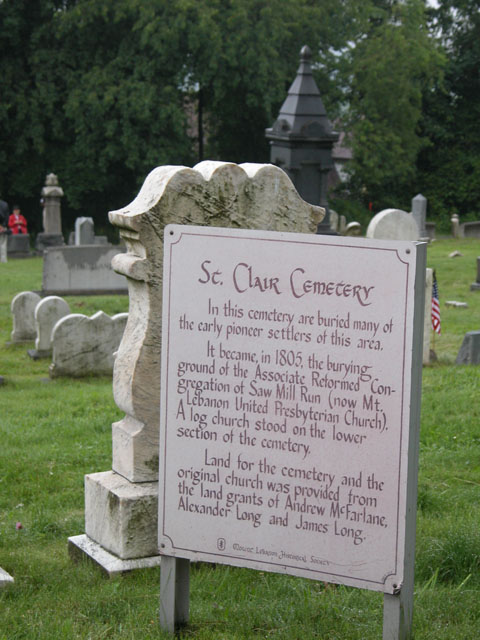 St Clair Cemetery Sign